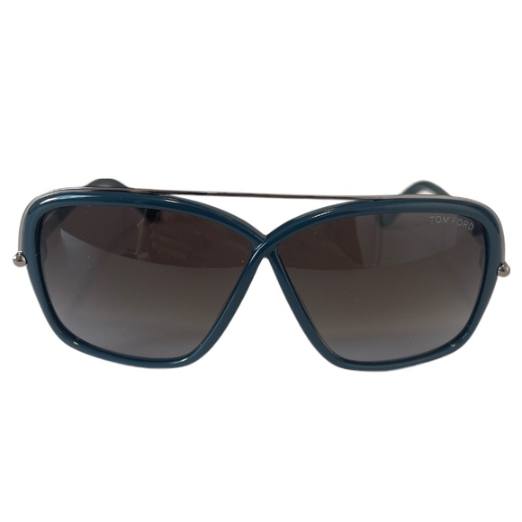 Tom Ford Women’s Sunglasses Green TF455 Oversize Lens Brown Gradient Acetate - Picture 3 of 12